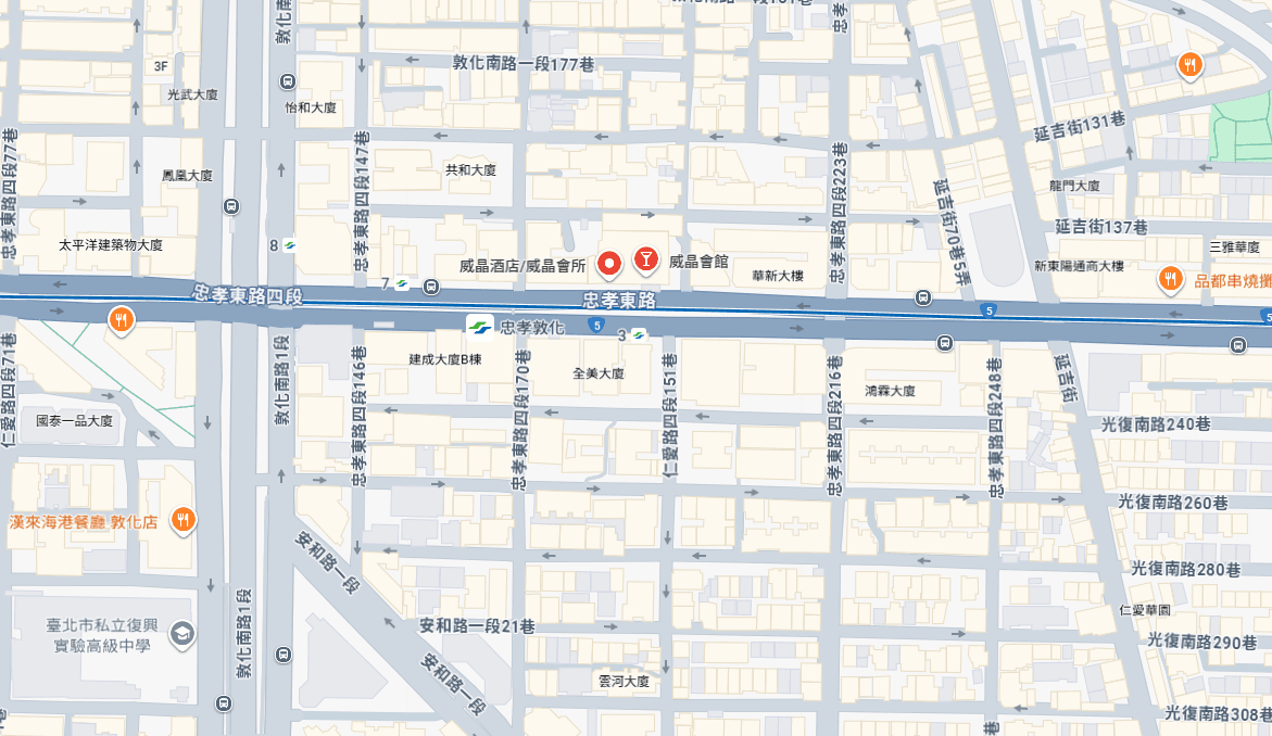 威晶酒店 路線圖