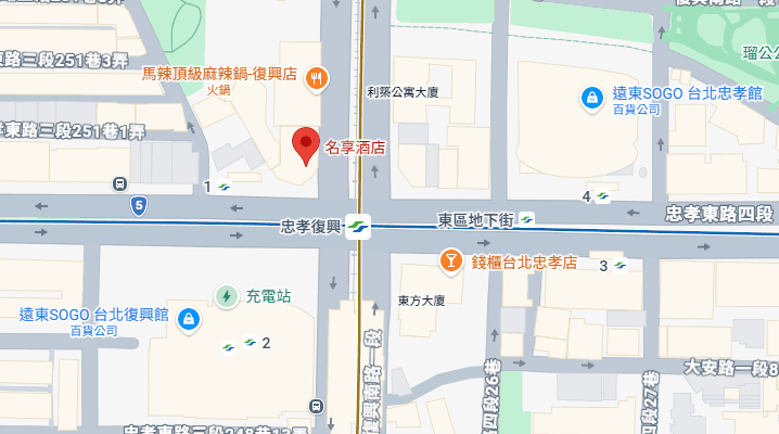 名享酒店 路線圖
